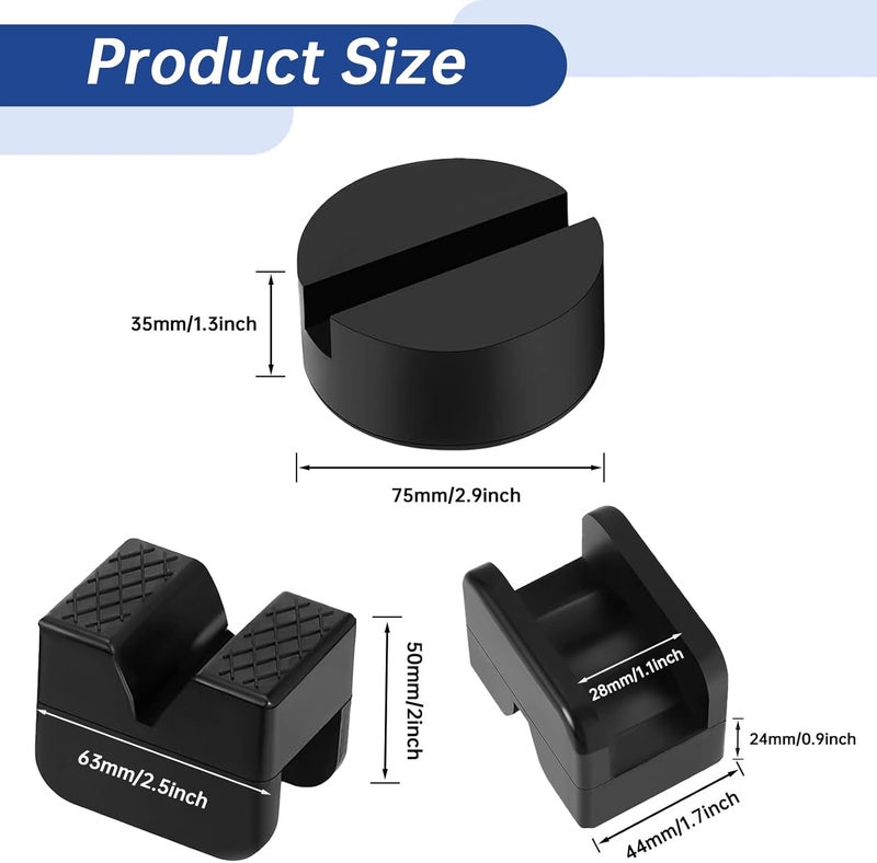 Tinsky 8 Pcs 2 Types Jack Stand Pads Adapter Universal Slotted Frame Rail Pinch Welds Protector Rubber Jack Pad for Jack Stand Accessories - Image 2